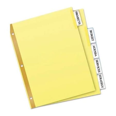 Avery WorkSaver Big Tab Reinforced Dividers With Clear Tabs, 5-Tab, Letter, Buff 13486